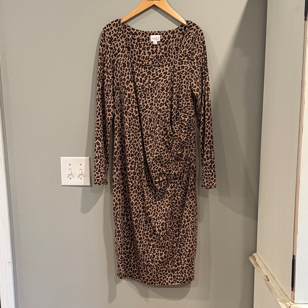 Isabel Maternity by Ingrid & Isabel Leopard Print Long Sleeve Dress